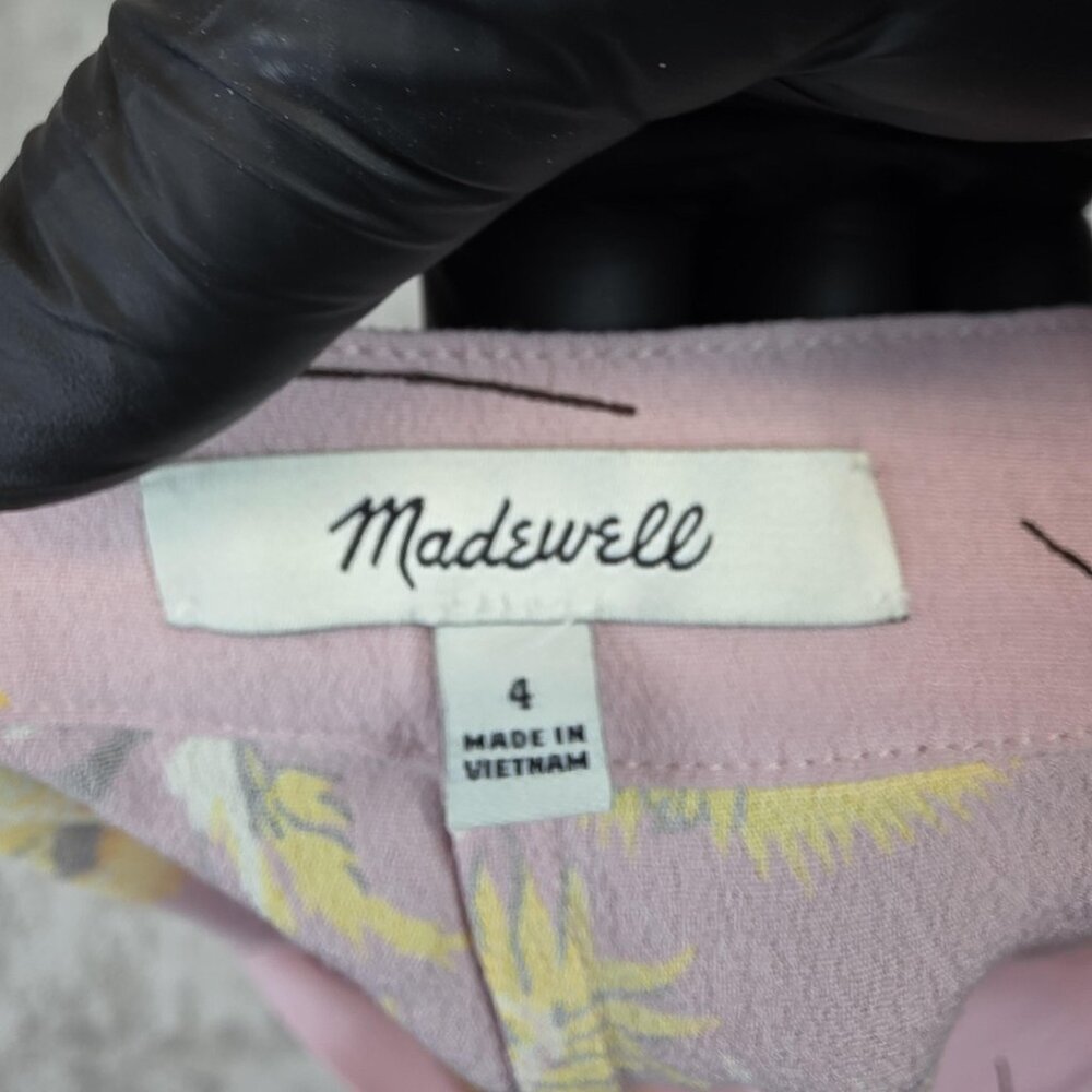 Madewell Skirt Womens 4 Pink Yellow Floral Wrap Midi Lightweight Viscose - Picture 3 of 10